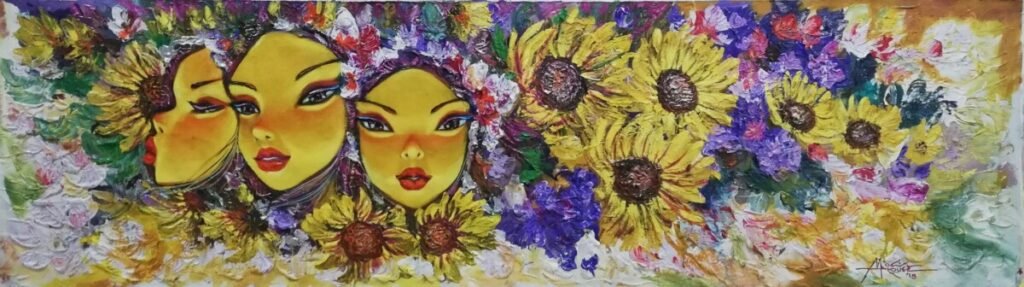 Tres Marias Sunflower Head Board