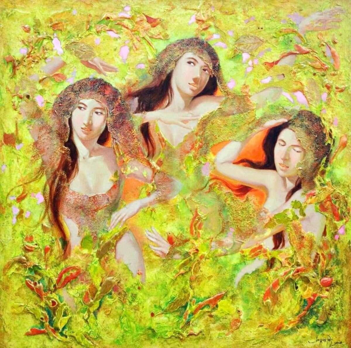 Spring Nymph Drawing Dancing Nymphs of the Spring by Jess Santos - Art Circle Gallery